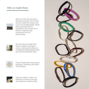 Plastic Free Hair Ties - 6 Pack - Blonde