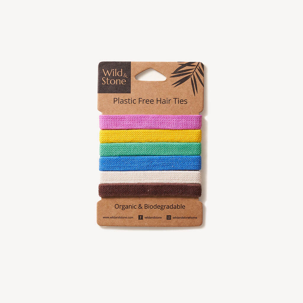 Colourful Plastic Free Hair Ties 6 Pack