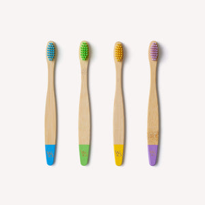 Children's Bamboo Toothbrush - 4 Pack - Multi-Colour