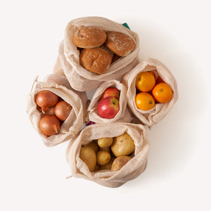 Reusable Mesh Produce Bags - Organic Cotton - Set of 5