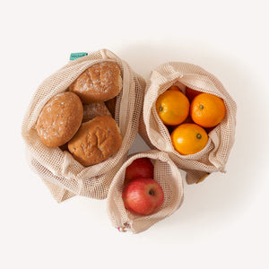Reusable Mesh Produce Bags - Organic Cotton - Set of 3