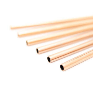 Reusable Rose Gold Straws - Steel - 6 Pack