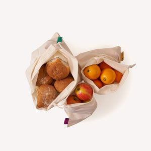 Reusable Produce Bags - Organic Cotton - Set of 3