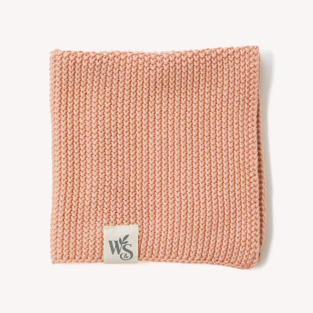 LLight pink knitted Organic Cotton Dishcloth