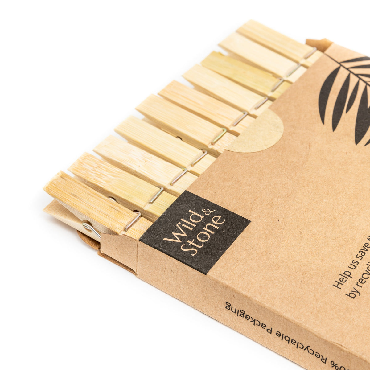 Bamboo Clothes Pegs Biodegradable 20 Pack Wild & Stone