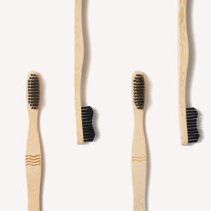 Adult Bamboo Toothbrush - 4 Pack - Wave Bristles - Medium