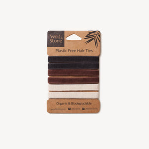 Plastic Free Hair Ties - 6 Pack - Natural