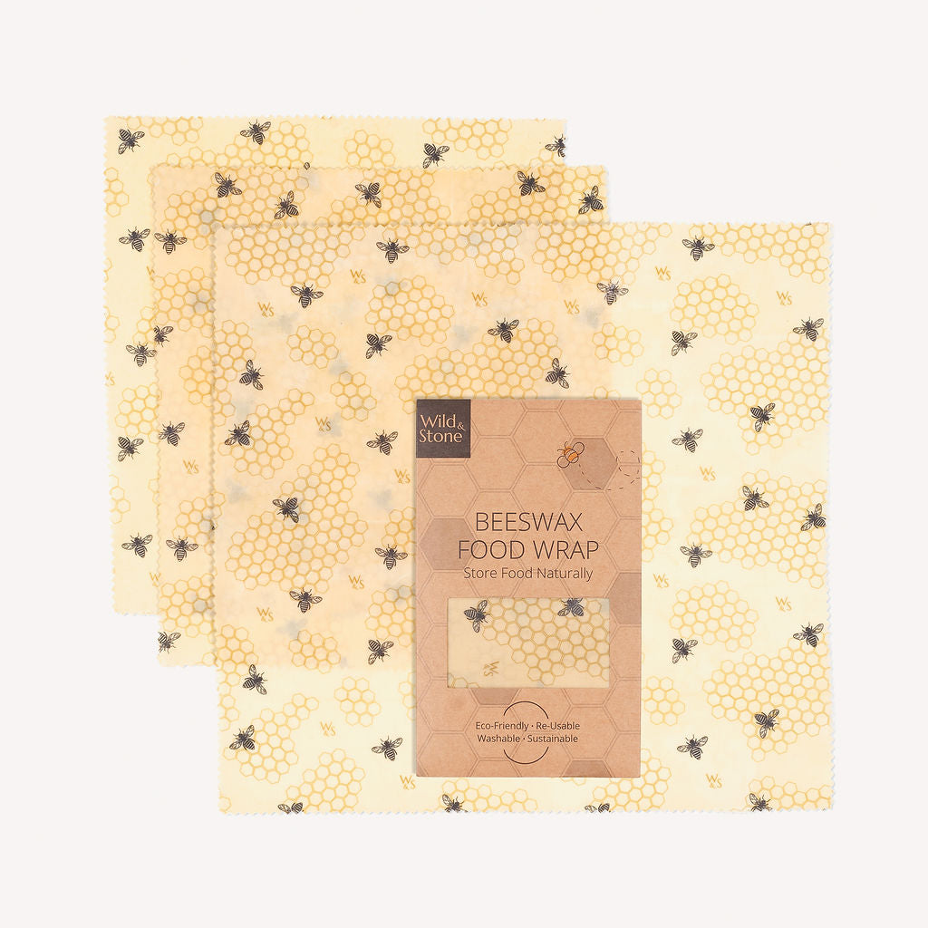 Beeswax Food Wraps - Honeycomb - 3 Pack (2x Medium, 1x Large)