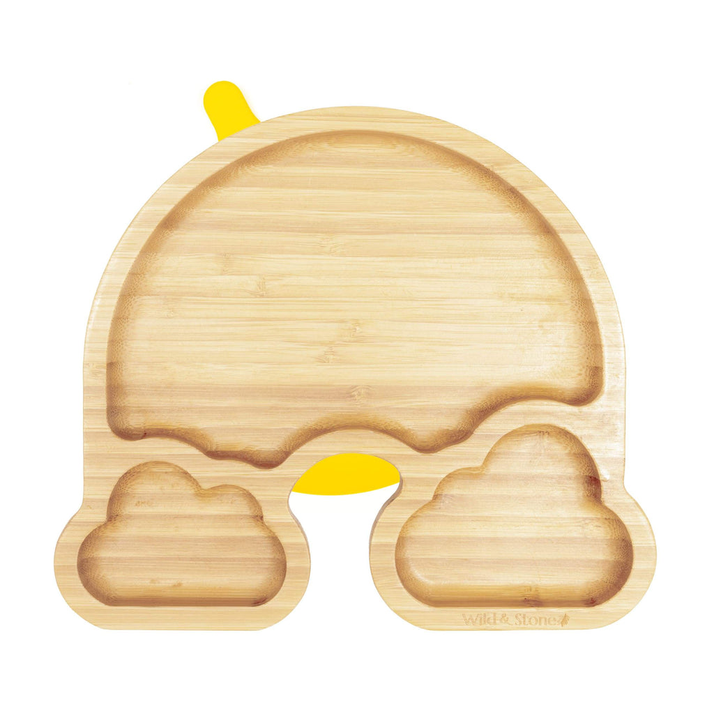 Bamboo Weaning Plate Set Over Rainbow