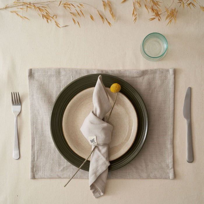 Organic Cotton Napkins being used.