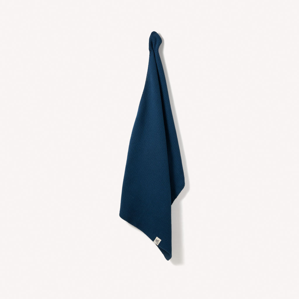 Navy Organic Cotton Hand Towel.