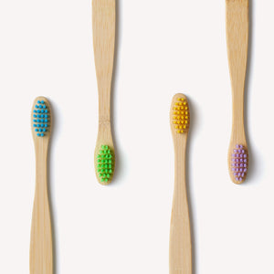 Children's Bamboo Toothbrush - 4 Pack - Multi-Colour