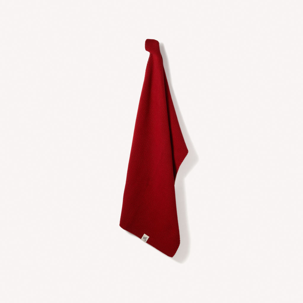 Red Organic Cotton Hand Towel.